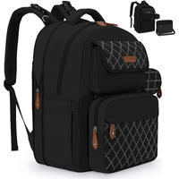 Maelstrom Diaper Bag Backpack,29L-45L Expandable Large Baby Bag For 2 Kids/Twins Baby Stuff, With Removable Cross Body Bottle Bag For Mom/Dad,Stylish Nappy Bag Gift For Boys/Girl-Black