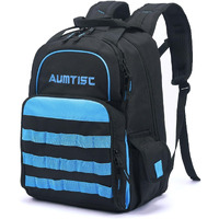 Aumtisc Tool Backpack Jobsite Backpack Tools Bag Multi-Use Pocket Industrial & Construction Work Backpack (Blue)