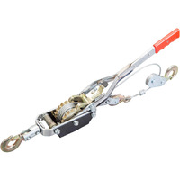 Big Red T32054 Torin Come-Along Double Gear Hand Cable Puller With 3 Hooks: 4 Ton (8,000 Lb) Capacity, Red