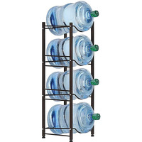 5 Gallon Water Jug Holder Water Bottle Storage Rack, 4 Tier Water Cooler Jug Rack, 5 Gallon Water Jug Stand, 5 Gallon Water Bottle Holder(4 Tier, Dark Brown)