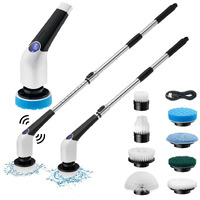 Electric Spin Scrubber, Jorking Cordless Power Scrubber Up To 420Rpm Powerful Cleaning, Shower Scrubber For Cleaning Bathtub, Tile And Floor With 8 Types Of Replaceable Brush Heads, Voice Broadcast
