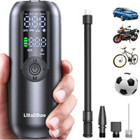 Liltsdrae Bike Pump Bicycle Pump, Tire Inflator Portable Air Compressor For Car, Max 150Psi/10.3 Bar, Auto Shut-Off Air Pump With Presta & Schrader & Dunlop Valve