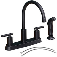 Black Kitchen Faucet, Matte Black Kitchen Faucet With Sprayer, 3 Hole Or 4 Hole Matte Black Faucet For Kitchen Sink, Touch Kitchen Faucet With Side Sprayer,Tdlkf024B