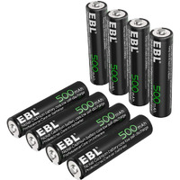 Ebl Aaa Rechargeable Batteries For Outdoor Solar Lights Replacement 1.2V 500Mah Aaa Battery Triple A Battery For Solar Lights, Lawn Lights, Gaming Controller, Rc Remote, Toys(Pack Of 8)