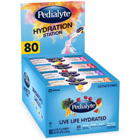 Pedialyte Hydration Station Multipack, Electrolyte Hydration Drink, 0.6-Oz Electrolyte Powder Packets, 80 Count