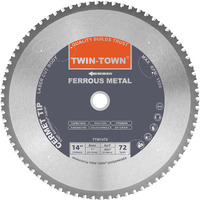 Twin-Town 14-Inch 72 Teeth Dry Cut Steel And Ferrous Metal Cermet Saw Blade With 1-Inch Arbor
