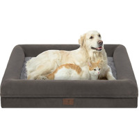 Yiruka Dog Beds For Extra Large Dogs, Orthopedic Egg Crate Foam Dog Bed With Removable Washable Cover, Waterproof Non-Slip Bottom 4-Sides Removable Bolster Xl Pet Couch, Olive Green