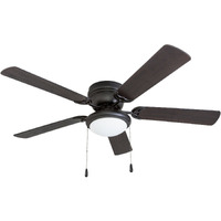 Portage Bay 50251 Hugger 52"" Matte Black West Hill Ceiling Fan With Bowl Light Kit