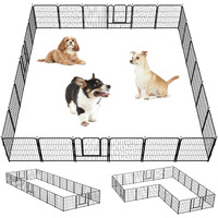 Dog Playpen,24/32/40 Inch Height In Heavy Duty,Folding Indoor Outdoor Dog Exercise Fence, Portable Pet Playpen With Door For Large Medium Dogs - Silver Gray (8 Panels, 32 Inch)