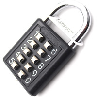 Padlock - Digits Combination Lock,Button Combination Security Padlock Digital Lock, For Gym Or Sports Locker, Case, Toolbox, Fence, Hasp Cabinet (Black)