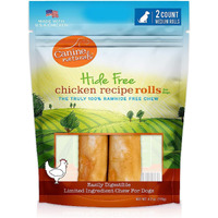 Canine Naturals Chicken Recipe Chew - Rawhide Free Dog Treats - Made From Usa Raised Chicken - All-Natural And Easily Digestible - 2 Pack Of 4 Inch Medium Rolls For Dogs 20-50Lb