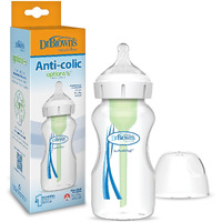 Dr. Brown's Natural Flow Anti-Colic Options+Wide-Neck Baby Bottle,9 Oz/270 Ml,Level 1 Nipple,1-Pack,0M+