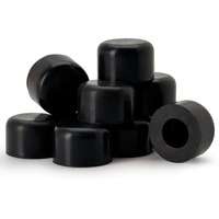 Premium Rubber Door Stop Stud Replacement Tips - Doorstopper Bumpers, Springe Hinge End Caps For Wall & Floor Protection - Universal Size (Black)