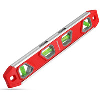 Workpro 12 Inch Torpedo Level, Magnetic Small Leveler Tool, Plumbing Level With Pitch Vial, Aluminum Reinforced, 4 Bubbles, V-Groove For Conduit Bending