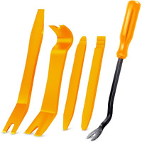 Gooacc 5 Pcs Nylon Auto Trim Removal Tool Kit No-Scratch Removal Tool Kit For Car Clip Panel & Audio Dashboard Dismantle Yellow