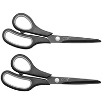 Ccr Scissors 8 Inch Soft Comfort-Grip Handles Sharp Titanium Blades, 2-Pack