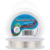 Benecreat 20 Gauge Wire Jewelry Silver Copper Wire Tarnish Resistant Beading Wire For Craft Jewelry Making, Wreaths, Weaving, Pendant Wrapping, 33 Feet