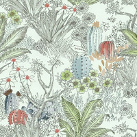 Wudnaye Floral Peel And Stick Wallpaper Vintage Floral Contact Paper For Cabinets 17.7 Inch 118.1Inch Floral Wallpaper Peel And Stick Wallpaper Cactus Self Adhesive Wallpaper For Bathroom Wall Paper