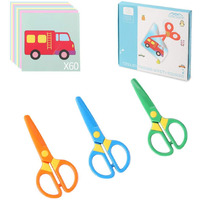 Plastic Safety Scissors, Toddlers Training Scissors, Pre-School Training Scissors And Offices Scissors Kids Paper-Cut (3Pcs &Paper Cutting)