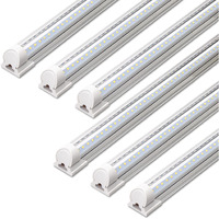 Barrina Led Shop Lights, 40W 5500Lm 5000K, 4Ft Integrated Fixture, V Shape,T8 Light Tube, Daylight White, Clear Cover, High Output, Led Shop Lights For Garage Warehouse Workshop Basement (Pack Of 6)