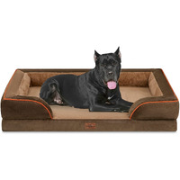 Comfort Expression Xxl Dog Bed, Waterproof Orthopedic Dog Bed, Jumbo Dog Bed For Extra Large Dogs, Durable Pv Washable Dog Sofa Bed Brown, Large Dog Bed With Removable Cover With Zipper
