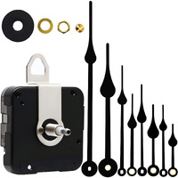 Quartz Diy Wall Clock Movement Mechanisms Battery Powered Diy Repair Parts Replacement With 4 Sets Hands,3/10 Inch Maximum Dial Thickness,29/32 Inch Total Shaft Length.