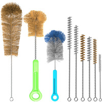 Bottle Brush Cleaner, Straw Cleaning Brushes, Pipe Tube Washer, Set Of 9, Long, Small, Extra Narrow, Reusable, Flexible, Scrub Clean Water Bottles, Hydro Flask, Glass, Plastic Tumbler  Houseables
