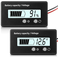 Dc 12V 24V 36V 48V 60V 72V 84V Golf Cart Battery Meter With Alarm, Front Setting And Switch Key Battery Capacity Voltage Indicator Gauge Acid And Lithium Ion Indicator(White)