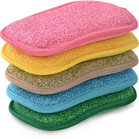 Multipurpose Kitchen Scrub Sponges, Heavy Duty Cleaning Non-Scratch Scrub Sponge, Reusable Microfiber Sponge For Household Cleaning, Random Colors (Multicolour)