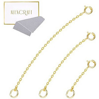 14K Gold Necklace Extenders 925 Sterling Silver Chain Extension Necklace Bracelet Anklet Extender For Jewelry Making (1 2 3 Inch)