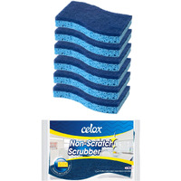 Celox 6 Pack Non-Scratch Dish Sponge, Dual Sided Kitchen Sponges For Dishes, Long Lasting Dishwashing Household Cleaning Sponges For Kitchen, Easy To Dry And Reusable