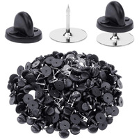 400Pcs Pvc Rubber Pin Backs Heliltd Butterfly Clutch Pins Tie Tacks Blank Pins For Uniform Badges Backing Holder Clasp Lapel Pin Enamel Pins(200 Sets)