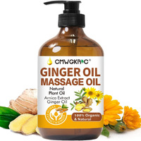 Ginger Oil, Ginger Massage Oil For Lymphatic Drainage, Arnica Oil, Natural Massage Oil With Grape Seed Oil, Arnica Extract, Vitamin E Oil And Ginger Oil-Warming And Relaxing - 200Ml