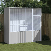 Vidaxl Bird Cage Gray 84.6""X30.7""X78.7"" Galvanized Steel
