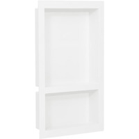 Vidaxl Shower Niche With 2 Compartments High Gloss White 16.1""X27.2""X3.5""
