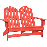 Vidaxl 2-Seater Patio Adirondack Chair Solid Wood Fir Red