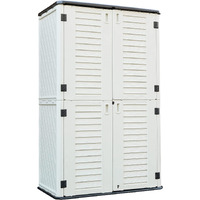 Kinying Polyethylene Outdoor Storage Cabinet, Vertical Storage Shed Perfect To Store Patio Furniture, Garden Tools Accessories,Bike,Beach Chairs And Lawn Mower, 4X2.5 Feet