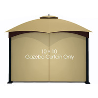 Tanxianzhe Gazebo Replacement Privacy Curtain With Zipper Outdoor Universal Privacy Panel Sidewall For 10 ' X 10 ' Gazebo (Khaki)