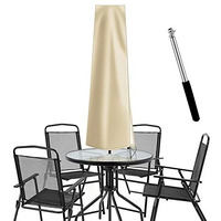 Dafire Patio Umbrella Cover For 7Ft To 9Ft Patio Umbrellas,1.7M Parasol Covers (Khaki 420D),Oxford Fabric Waterproof Market Umbrella Cover With Zip,Parasol Covers For Outdoor Umbrellas With Rod