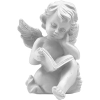 Cherubs Angels Resin Garden Statue Figurine , Adorable Angel Sculpture Memorial Statue, Indoor Outdoor Home Garden Decoration (Reading Cherub)