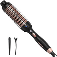 Wavytalk Pro Heated Round Brush For Blowout Look, 1 1/2 Inch Ionic Curling Iron Brush Makes Hair Shinier & Smoother, Dual Voltage Heated Brush Long-Lasting Styling, Easy To Use, Fast Heating