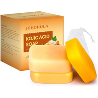 Johohula Kojic Acid Dark Spot Remover Soap Bars With Vitamin C, Retinol, Collagen, Turmeric - Smooth For Face And Body, Firm And Smooth Skin - 3 X 100G Bars