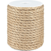 65 Feet 8Mm Jute Rope,3Ply Thick Jute Twine,Natural Heavy Duty Rope Cord For Crafts,Cat Scratch Post,Bundling,Gardening Applications