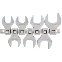 Sunex 9720A 1/2-Inch Drive Jumbo Sae Crowfoot Wrench Set, 1-Inch - 1-3/8-Inch, Fully Polished, 7-Piece (Includes Storage Rail)