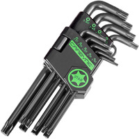 Carbyne Torx Wrench Set (Torx Key Set/Star Wrench Set) - 9 Piece, Long Arm, T-10 To T-50  S2 Steel