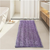 Civkor Bathroom Rug Runner Long Bath Mat For Bathtub Light Purple,Chenille Bathroom Rug Large 47X20 Non Slip Backing Extra Soft & Absorbent Thick Shaggy Floor Mats, Machine Washable