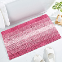 Gibelle Pink Bathroom Rug Set 2 Piece, Chenille Non Slip Bath Mat Set, Absorbent Shower Rug And Bath Room Floor Mats, Quick Dry Bathmat Bathroom Decor Accessories For Tub, 16"" X 24""