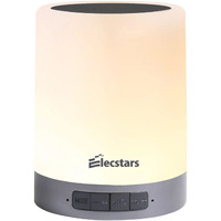 Elecstars Touch Bedside Lamp - With Bluetooth Speaker, Dimmable Color Night Light, Outdoor Table Lamp With Smart Touch Control, Best Gift For Men Women Teens Kids Children Sleeping Aid(Black)