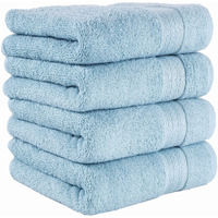 Regal Ruby Quick-Dry 4 Pieces Blue Hand Towel -Bath Linen Set - Highly Absorbent 100% Turkish Cotton -Hand Towel For Bathroom Guests Pool Gym Camp Travel College Dorm Shower