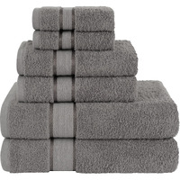 Dorlion Towels 6 Piece 100% Turkish Cotton Towel Set, 2 Bath Towels 2 Hand Towels 2 Washcloths, Soft Absorbent Towels For Bathroom And Kitchen, Cool Gray